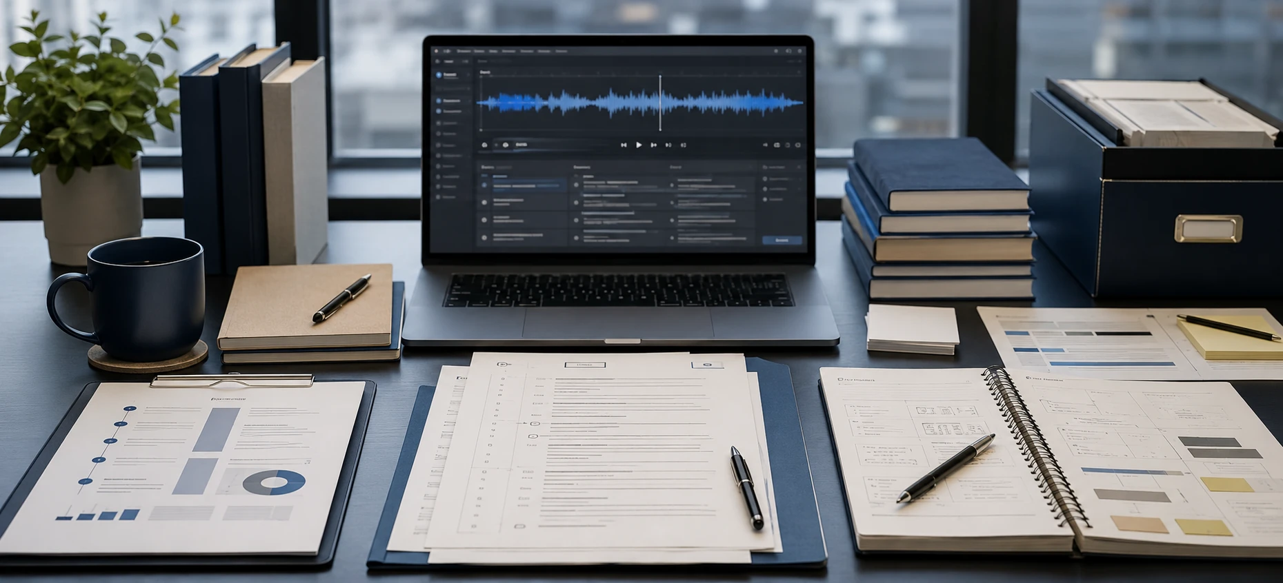 Professional business legal and research audio transcription review