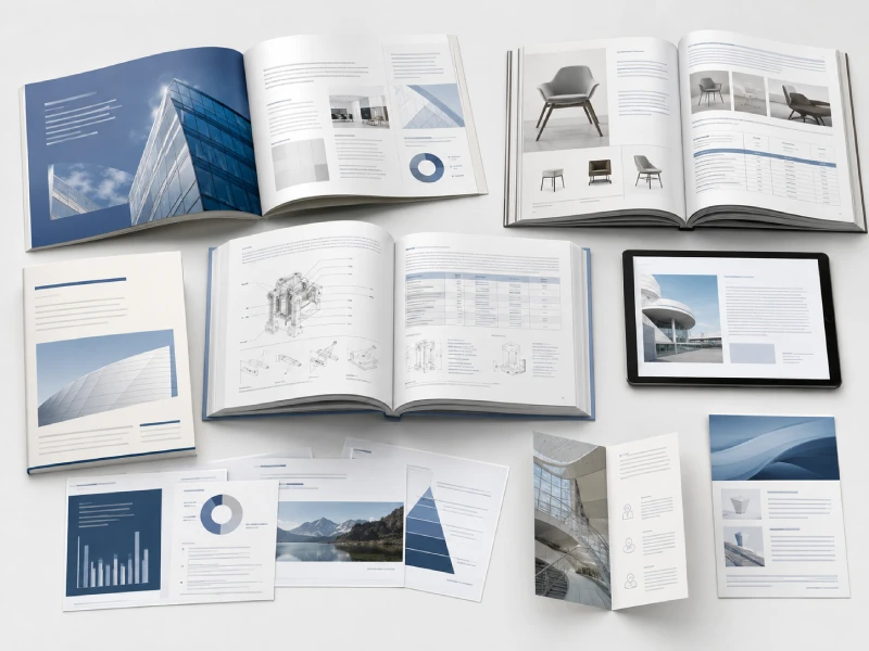 Professional multilingual brochures, catalogs, manuals, reports and digital publications prepared through desktop publishing