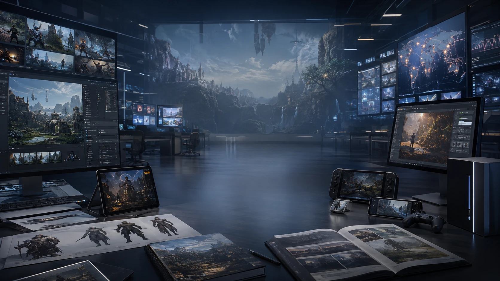 Global game development and publishing ecosystem across PC, console and mobile gaming