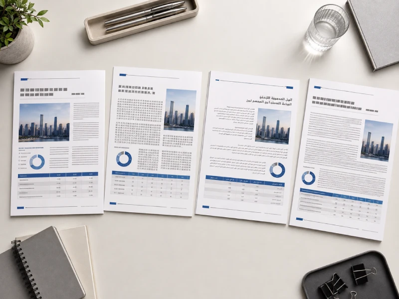 Multilingual desktop publishing documents adapted for Latin, CJK and right-to-left language layouts