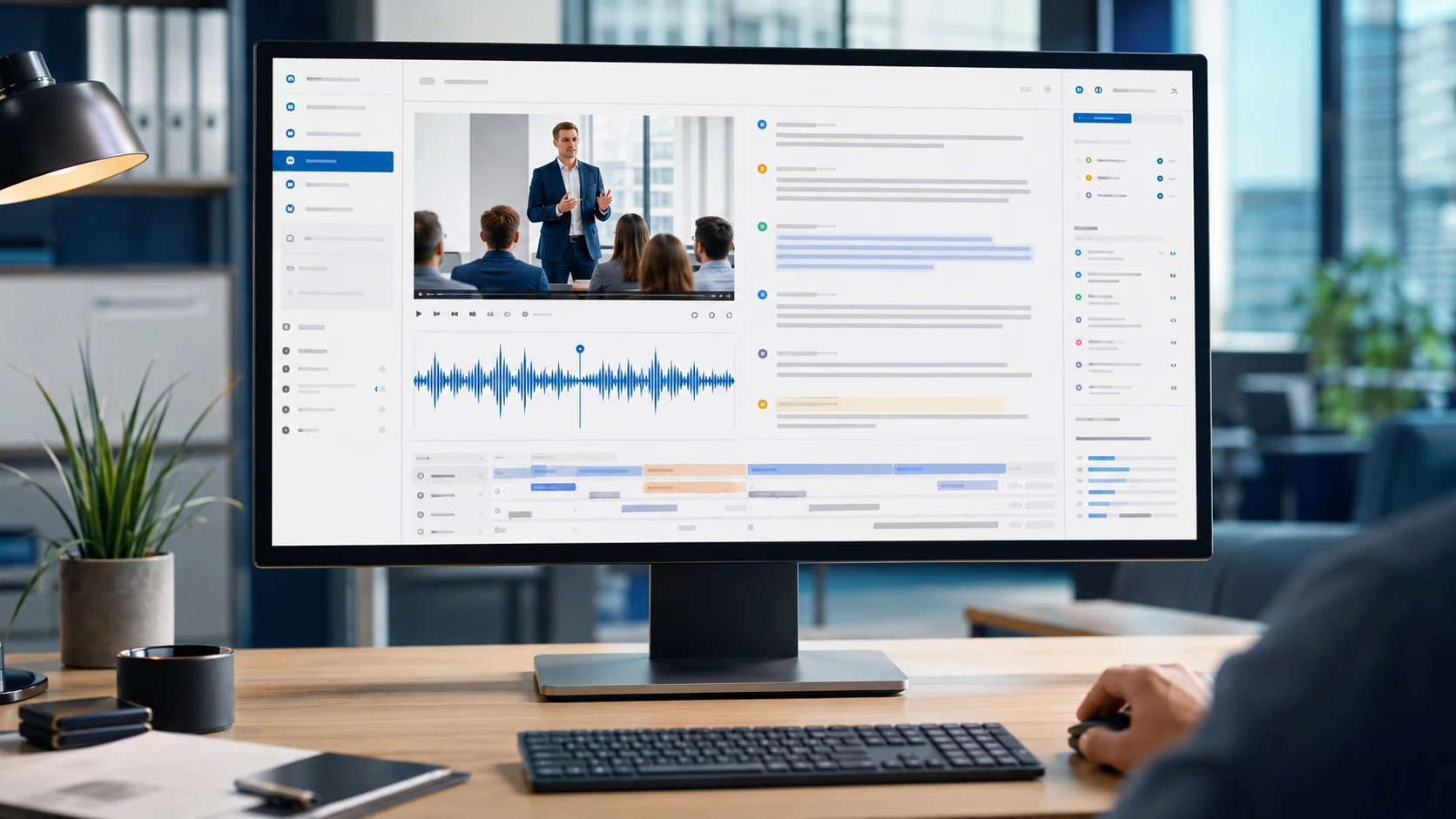 Professional video to text transcription workflow for global business and content teams
