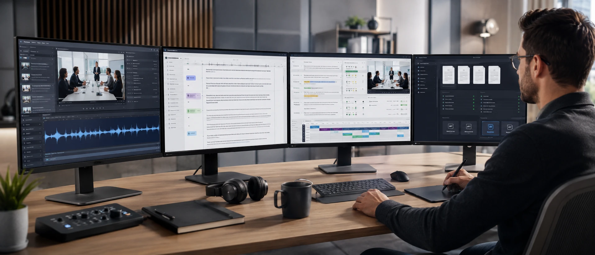 Professional video transcription process from source video review through transcription, quality assurance and final delivery